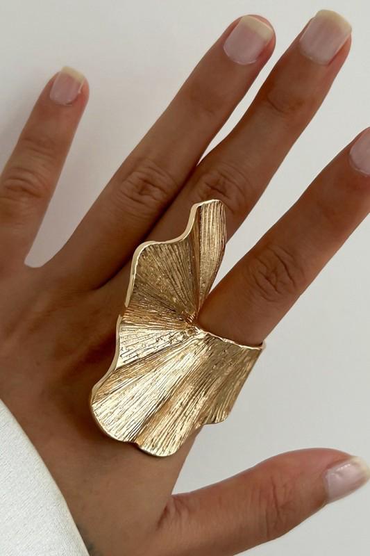 Ginkgo Leaf Statement Ring