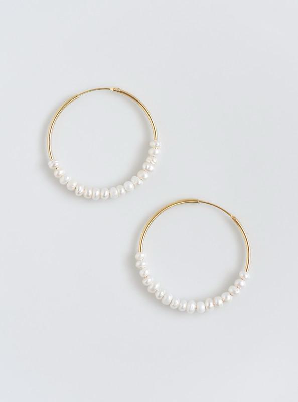 Pearl hoop earrings