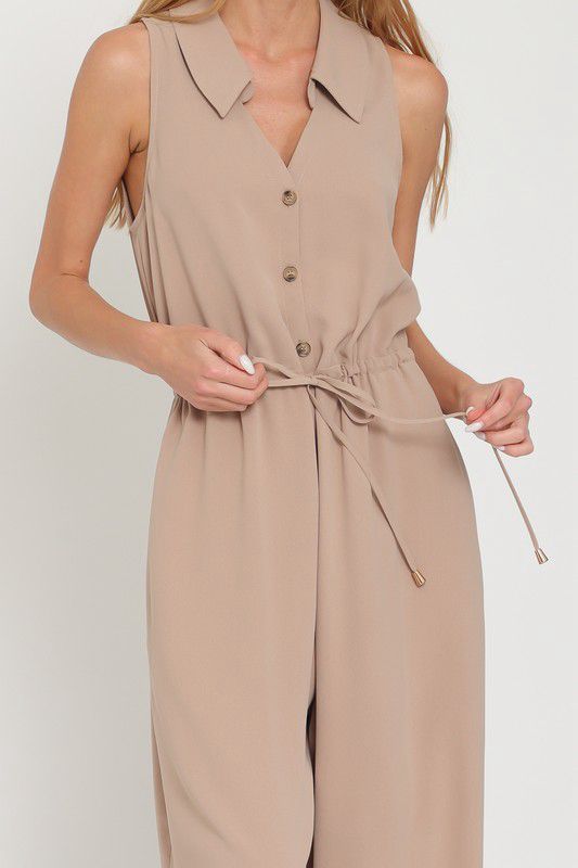 Mocha elegance wide leg  jumpsuit (Preorder)