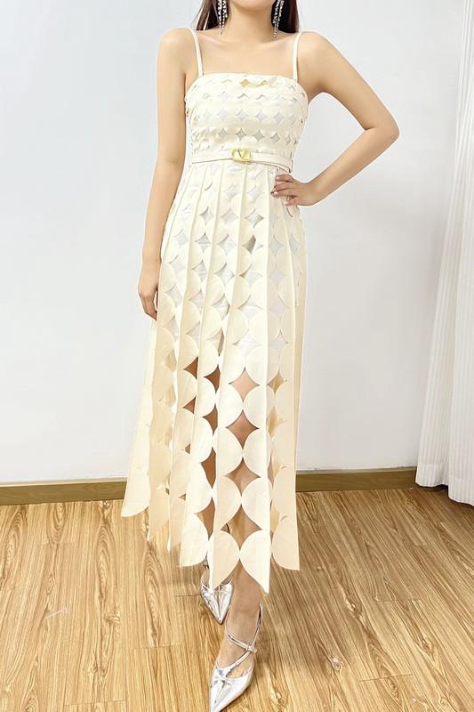 Ivory Circle cutouts maxi dress (Preorder - available by the end of March)