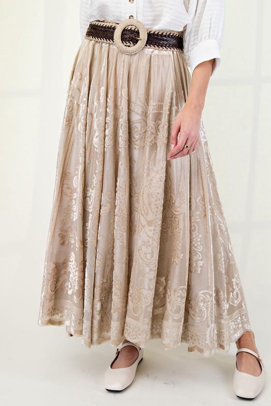 Victorian champagne lace skirt (Preorder)