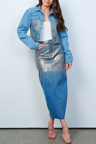 Metallic denim jacket