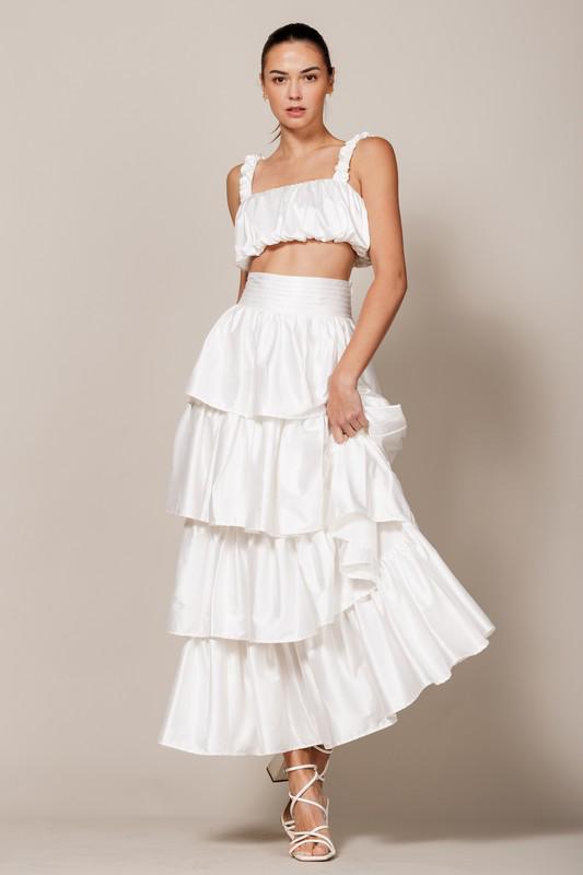 Sleeveless white ballon style crop top (Preorder)