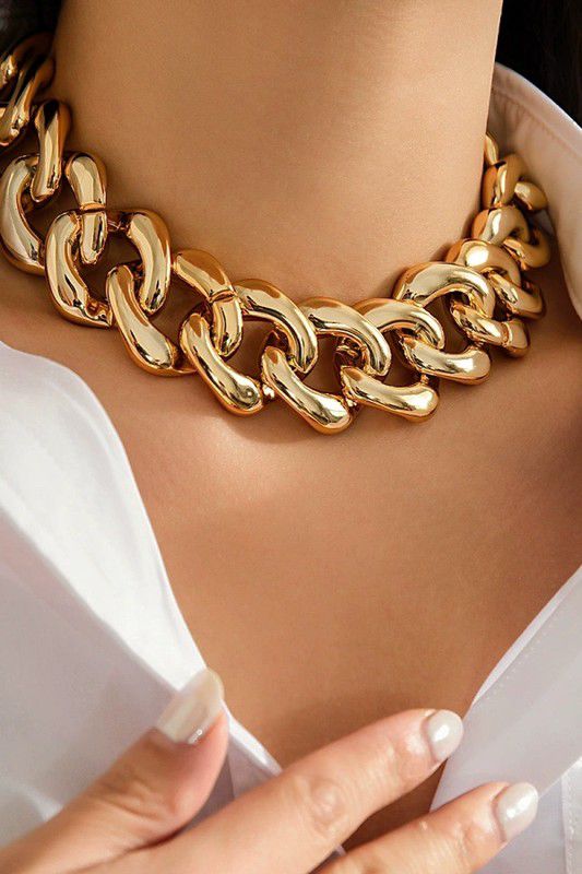 Heavy chain gold necklace