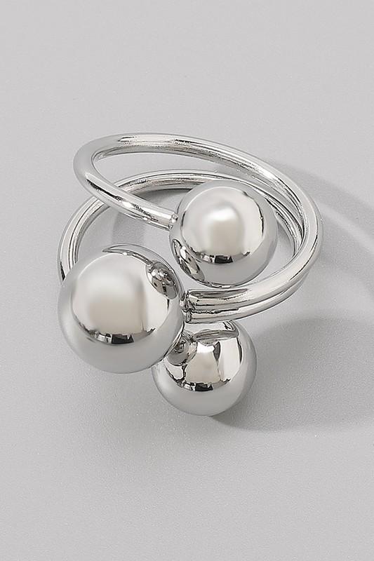 Stainless steel layered balls wrap rings