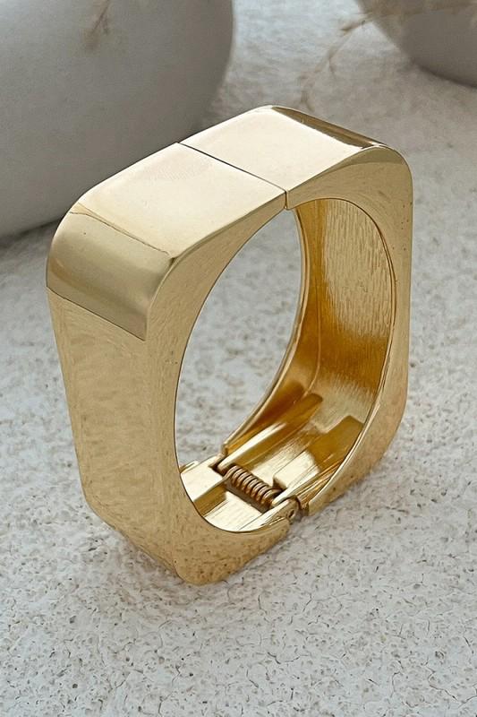 Bold geometric  hinged cuff bracelet