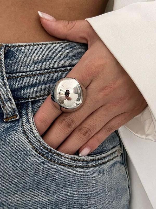 Chunky silver dome ring