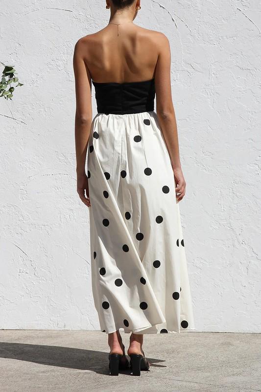 Black top polka dot skirt dress