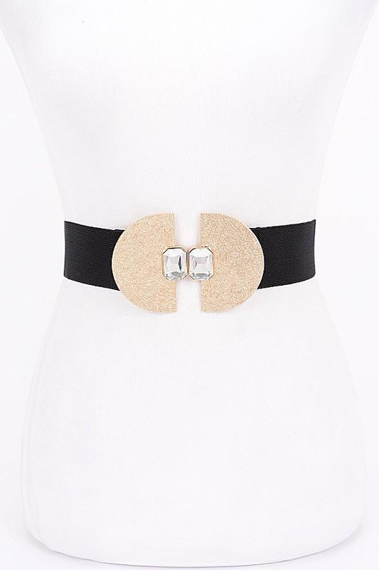 Black cristal buckle belt