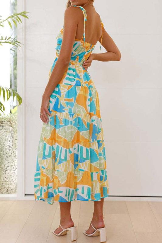 Abstract cutout maxi dress