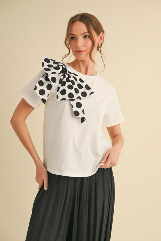 Statement bow polka dot top (Preorder)