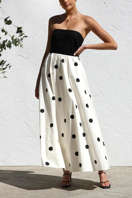 Black top polka dot skirt dress (Preorder)