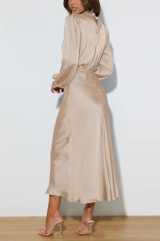 Turtleneck long sleeves maxi dress