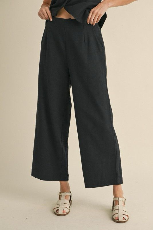 Black linen top & pants set (Preorder)