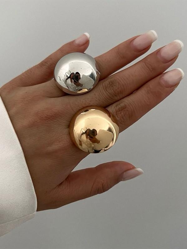 Chunky silver dome ring