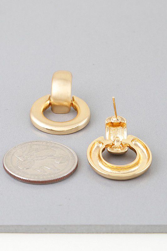 Polished ring drop earings