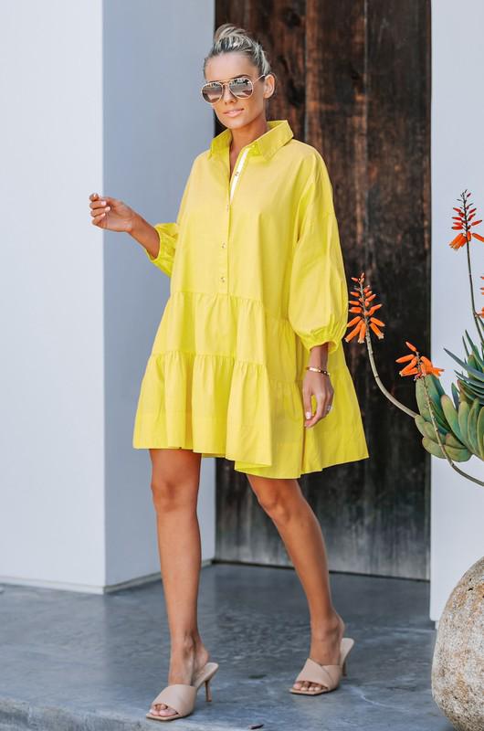 Puff sleeves oversized dress