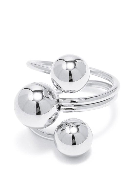 Stainless steel layered balls wrap rings