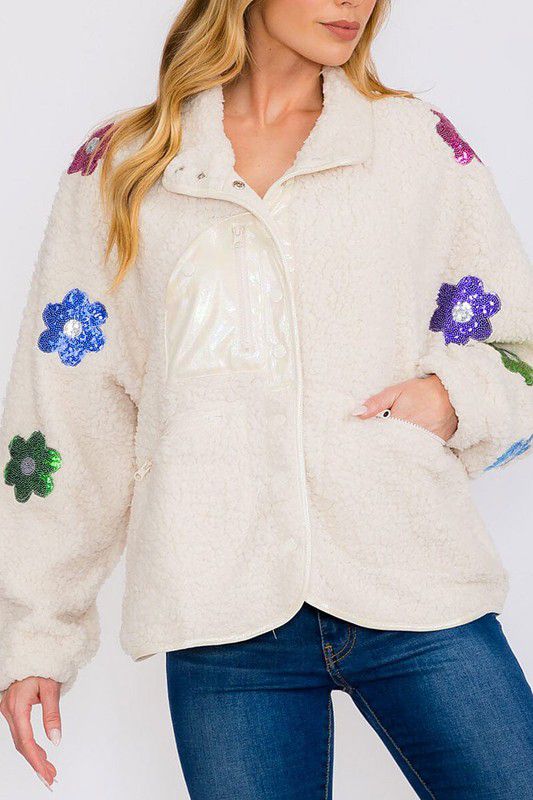 Ivory Flowers multicolor jacket