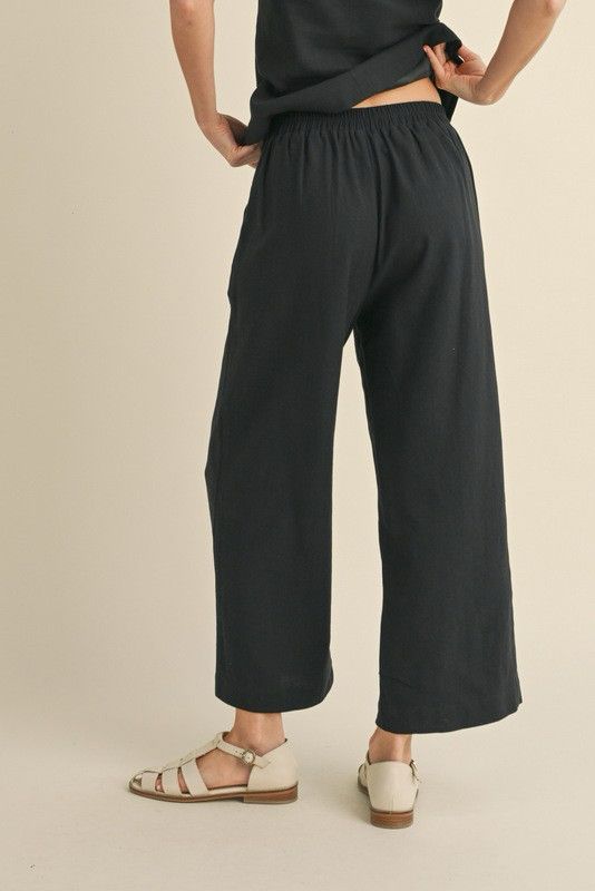 Black linen top & pants set (Preorder)