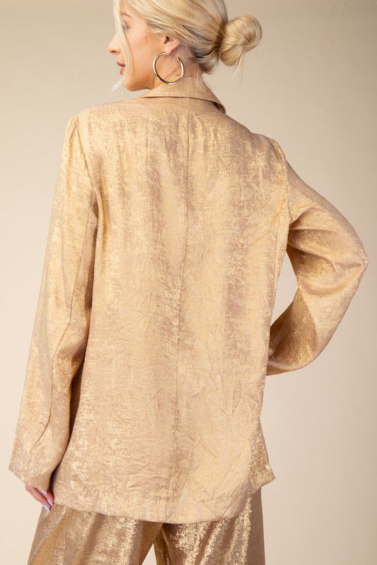 Gold shimmer blazer