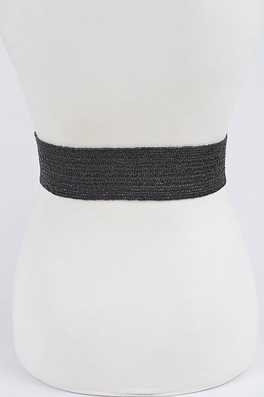 Metal buckle stretch straw belt