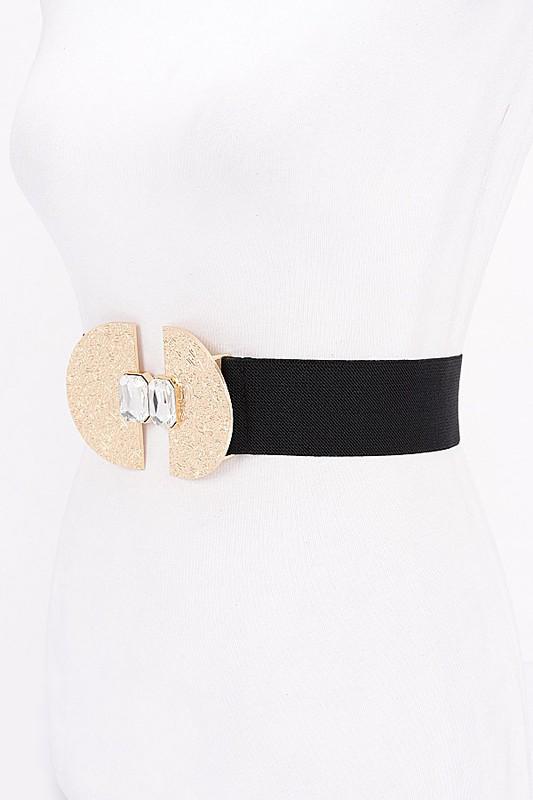 Black cristal buckle belt