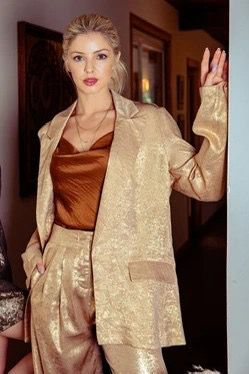 Gold shimmer blazer