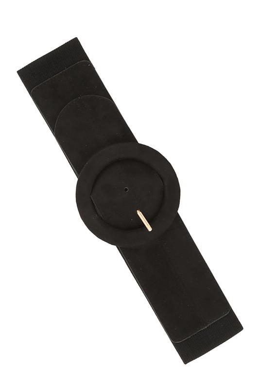 Two tone black suede feel belt