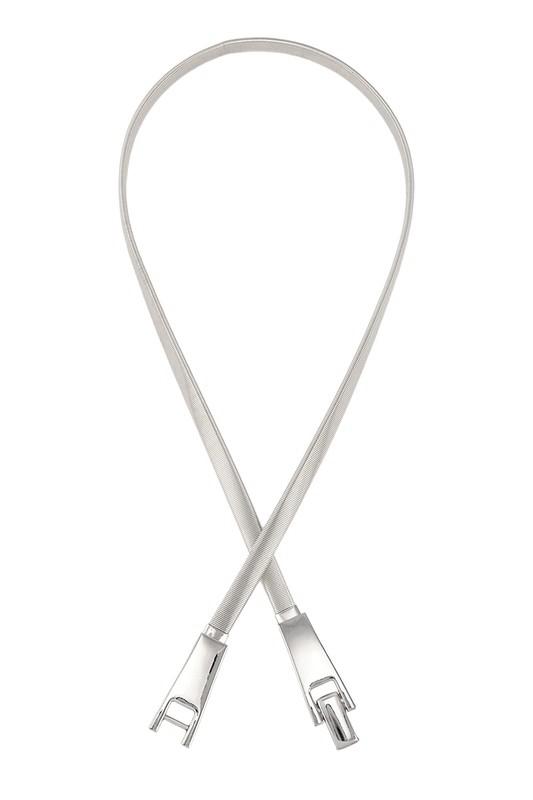 Silver square hook metal belt