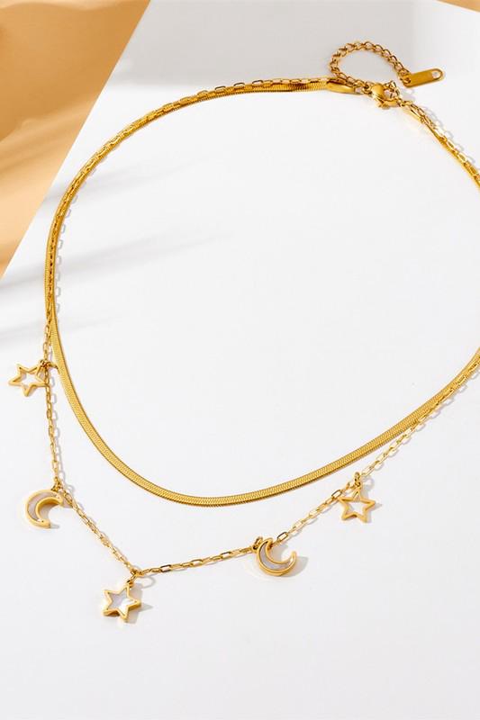 Celestial charm layered necklace