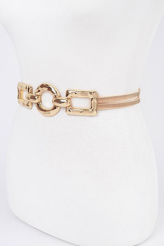 Fashion elastic hammered  buckle belt