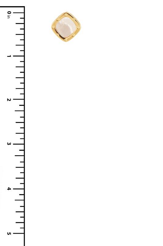 Metal pleated Pearl stud earrings