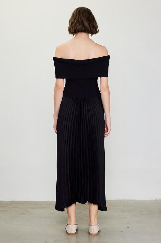 Off shoulder black maxi dress