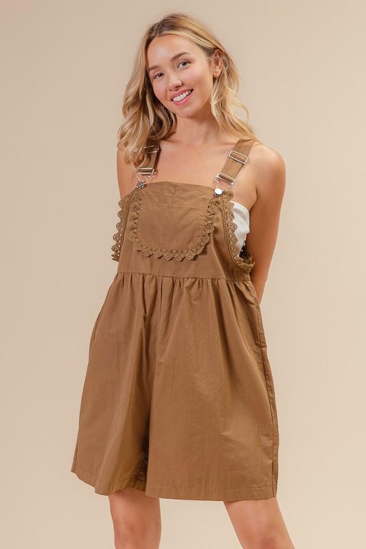 Khaki bermuda overall