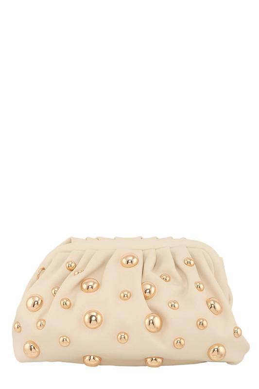 Champagne studded crossbody bag