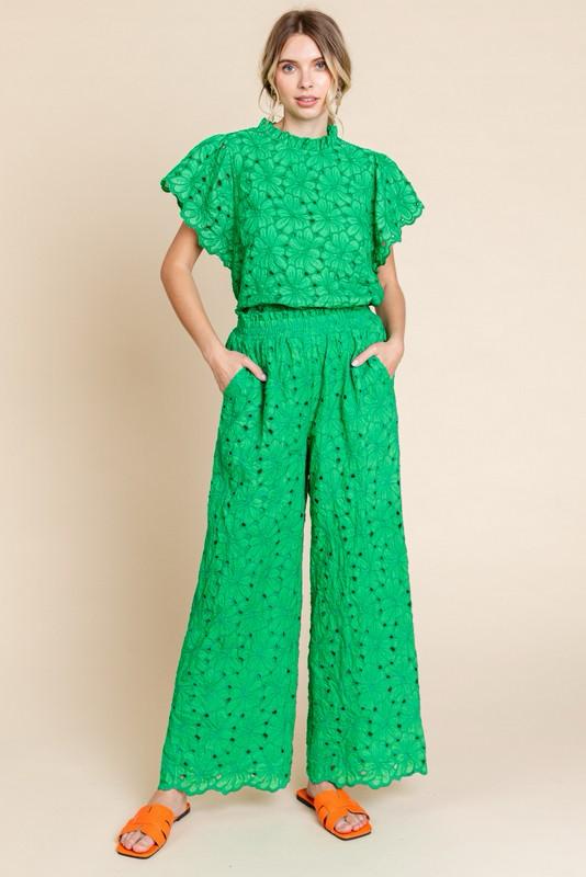 Green Lace loose pants (Preorder)