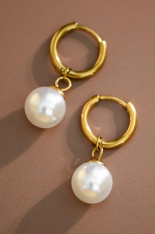 Classic Charm Pearl Hoops