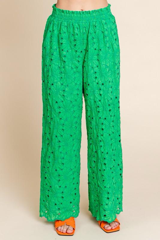 Green Lace loose pants (Preorder)