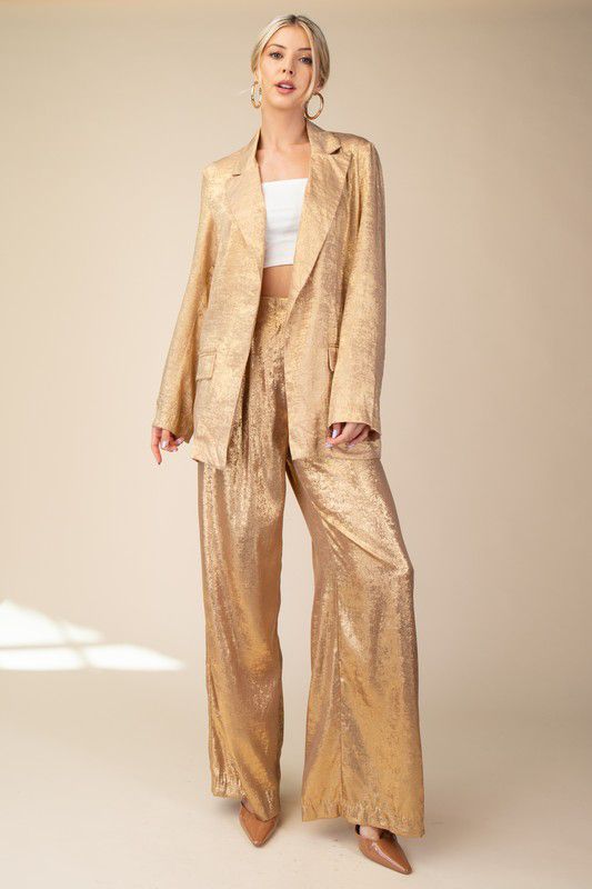 Gold shimmer blazer