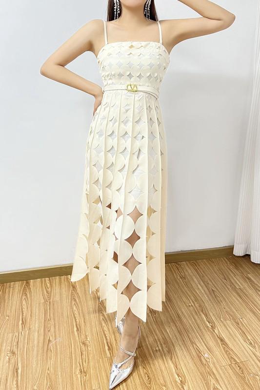 Ivory Circle cutouts maxi dress (Preorder - available by the end of March)