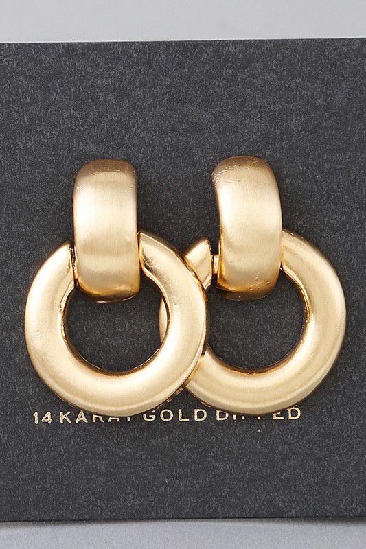 Polished ring drop earings