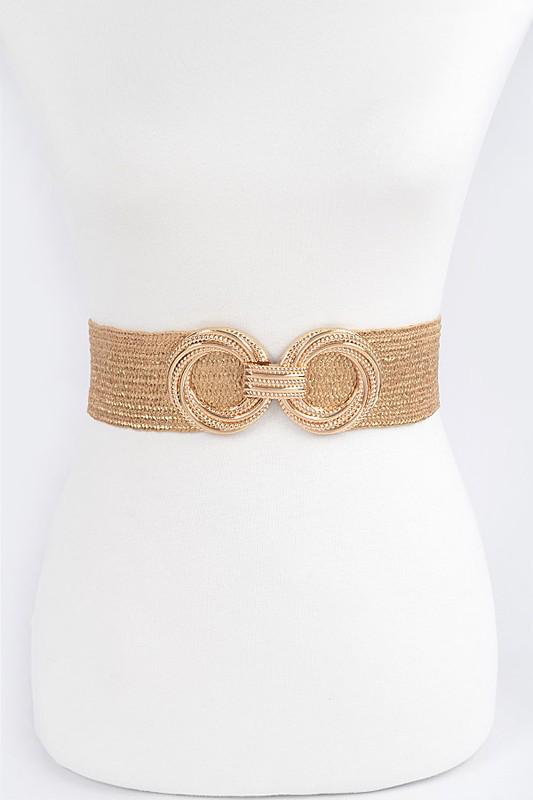 Double metal buckle straw belt