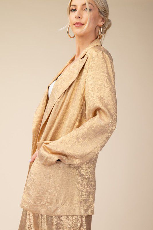 Gold shimmer blazer