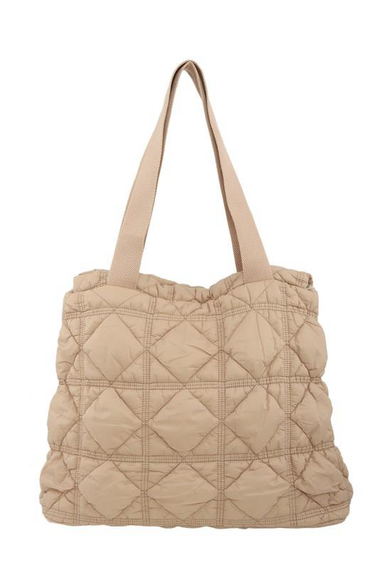 Beige quilted cloud shoulder bag