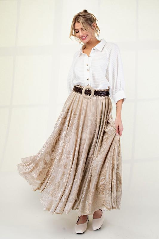 Victorian champagne lace skirt (Preorder)