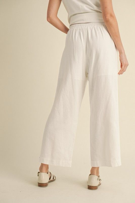 Ivory linen top & pants set (Preorder)