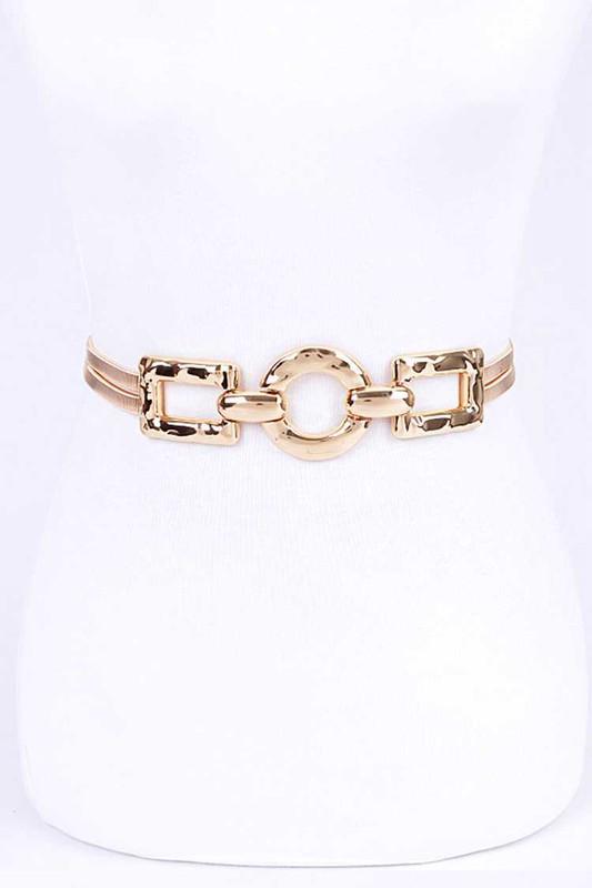 Fashion elastic hammered  buckle belt