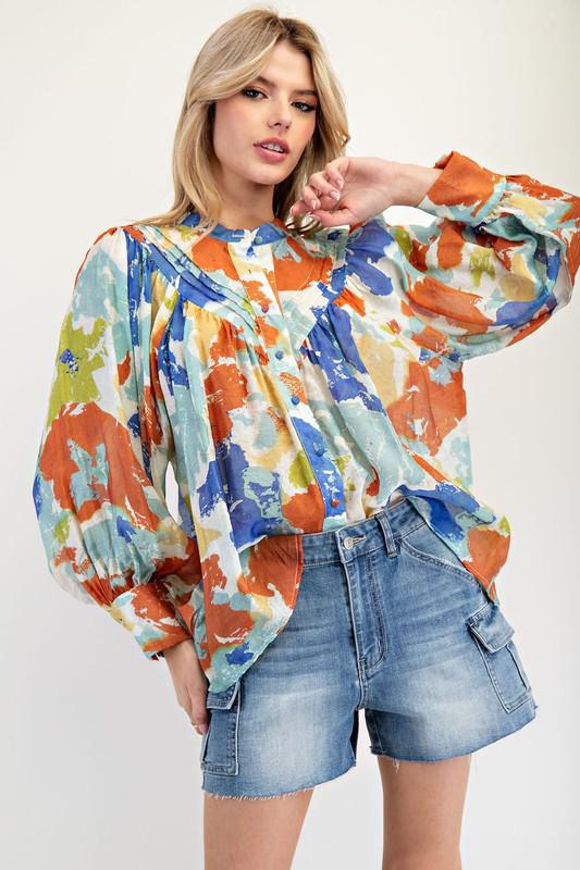 Colorful l/s oversized  top