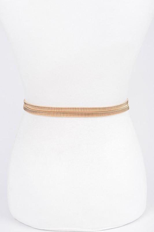 Fashion elastic hammered  buckle belt